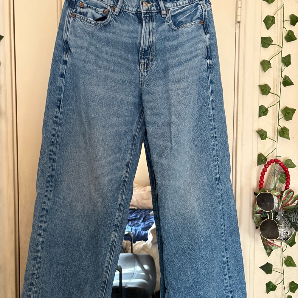 Hollister Blue Flare Wide Leg Jeans